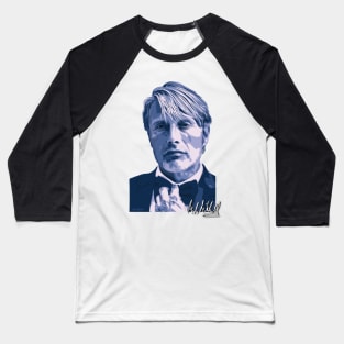 Mads Mikkelsen Signed Portrait 1 Baseball T-Shirt